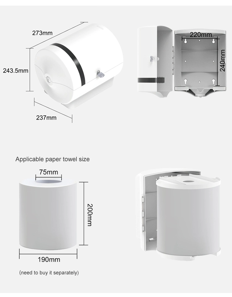 High Quality ABS Plastic Wall Mounted Jumbo Roll Toilet Wet Wipe Dispenser