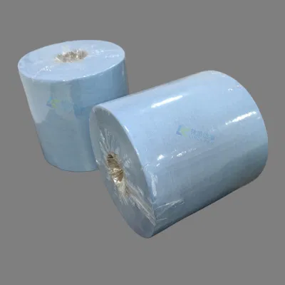 Синяя нетканая бумага для чистки без пыли в рулонах с бумагой для чистых помещений для автоматического протирания